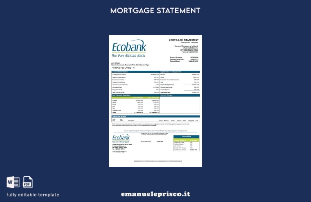 stile verificato Modello di dichiarazione dei mutui Niger Ecobank Modello Word e